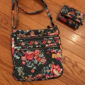 Triple zip hipster and matching wallet